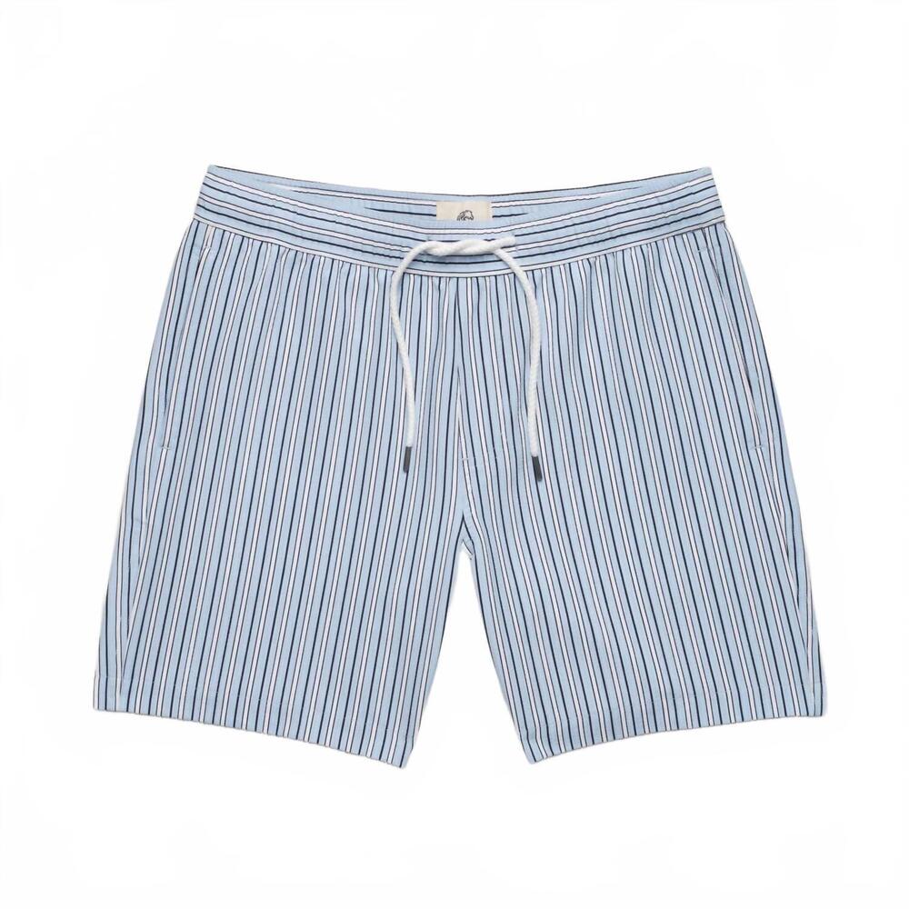 NEW SURFSIDE SUPPLY men's jimmy seersucker stripe volley short in skyway blue